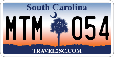 SC license plate MTM054