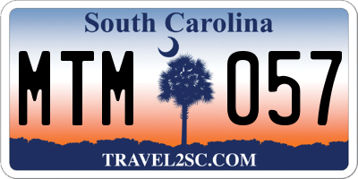SC license plate MTM057