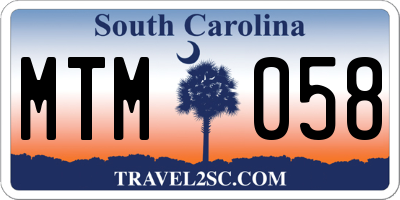 SC license plate MTM058