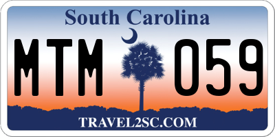 SC license plate MTM059