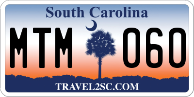 SC license plate MTM060