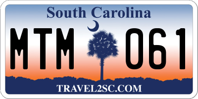 SC license plate MTM061
