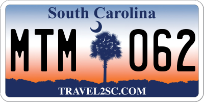 SC license plate MTM062