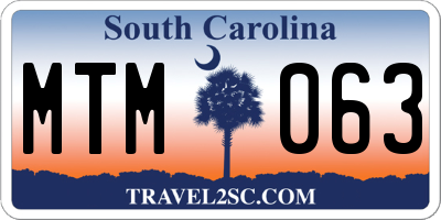 SC license plate MTM063