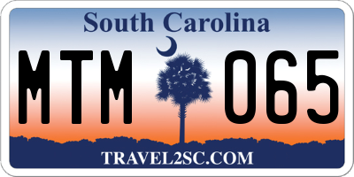 SC license plate MTM065