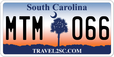 SC license plate MTM066