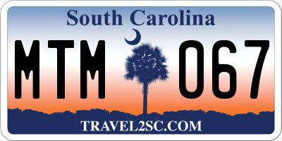 SC license plate MTM067