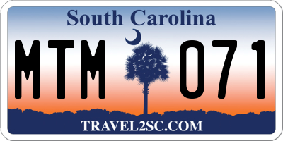 SC license plate MTM071