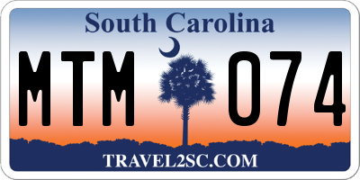 SC license plate MTM074