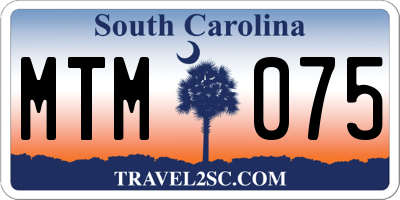 SC license plate MTM075