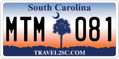SC license plate MTM081