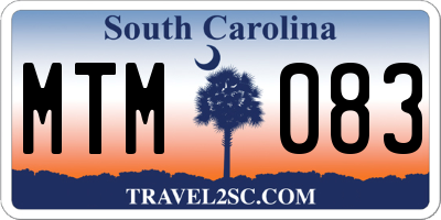 SC license plate MTM083