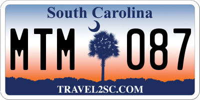 SC license plate MTM087