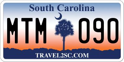 SC license plate MTM090