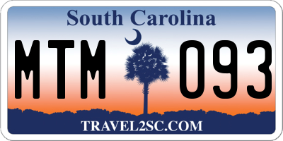 SC license plate MTM093