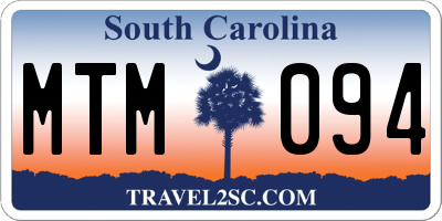 SC license plate MTM094