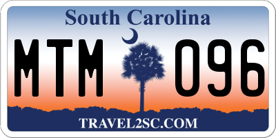SC license plate MTM096