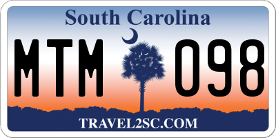 SC license plate MTM098