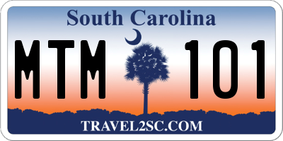 SC license plate MTM101