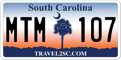 SC license plate MTM107