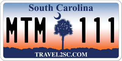 SC license plate MTM111