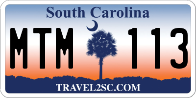 SC license plate MTM113