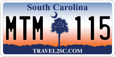 SC license plate MTM115