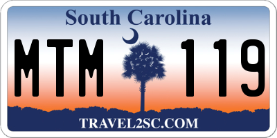 SC license plate MTM119