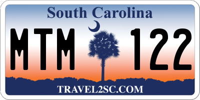 SC license plate MTM122
