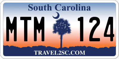 SC license plate MTM124