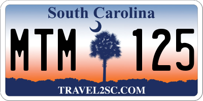 SC license plate MTM125