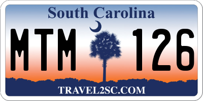 SC license plate MTM126