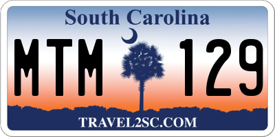 SC license plate MTM129