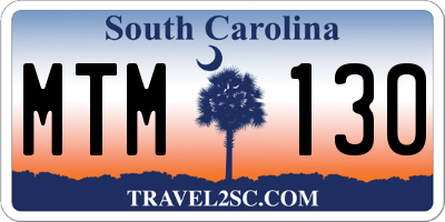 SC license plate MTM130