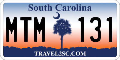 SC license plate MTM131