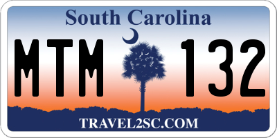SC license plate MTM132