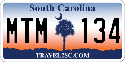 SC license plate MTM134