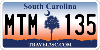 SC license plate MTM135