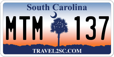 SC license plate MTM137