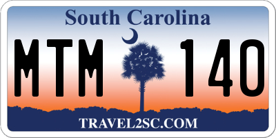 SC license plate MTM140