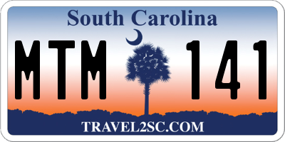 SC license plate MTM141