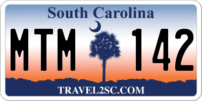 SC license plate MTM142