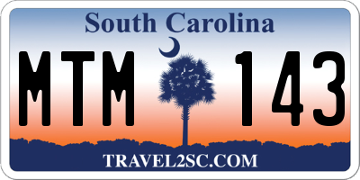 SC license plate MTM143