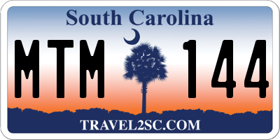 SC license plate MTM144