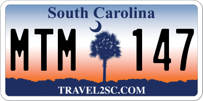SC license plate MTM147