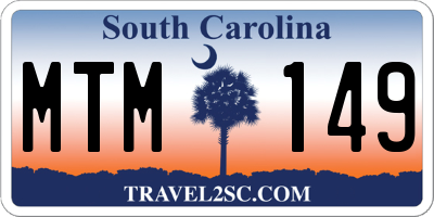SC license plate MTM149