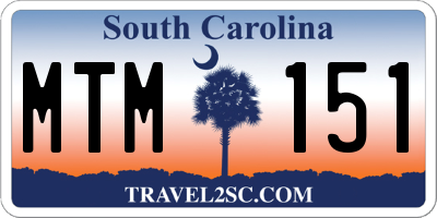 SC license plate MTM151