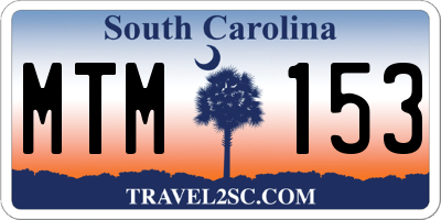 SC license plate MTM153