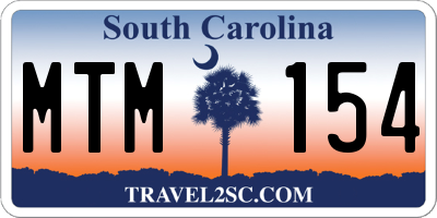 SC license plate MTM154