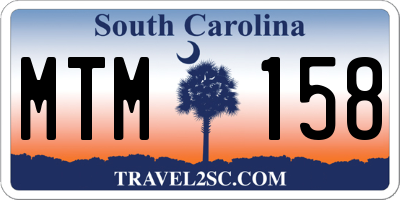SC license plate MTM158